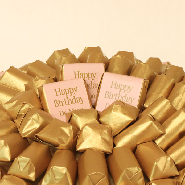 Happy Birthday designed premium chocolate round leather tray