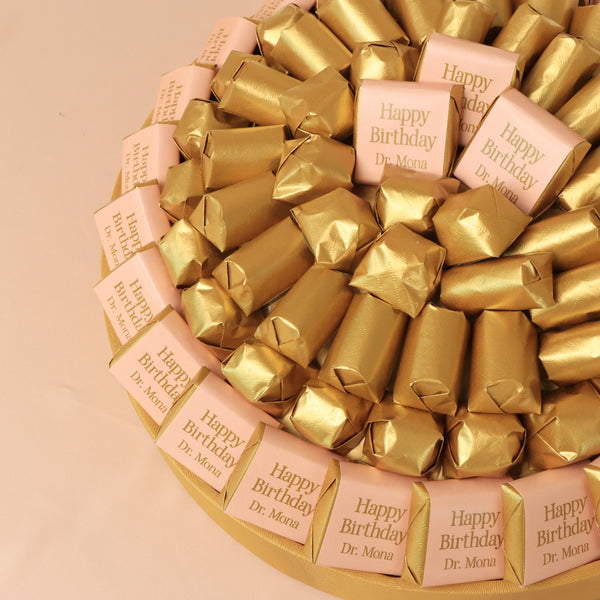 Happy Birthday designed premium chocolate round leather tray