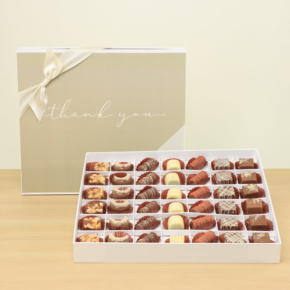 "Thank you" minimalist designed 42 -piece premium chocolate hard box