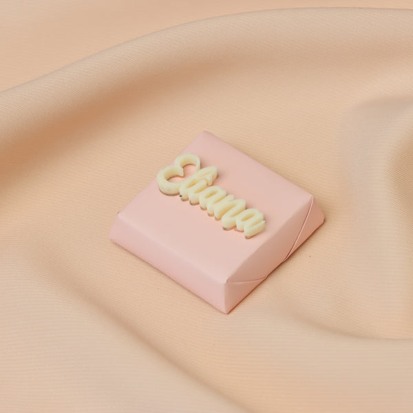 Acrylic name decorated chocolate