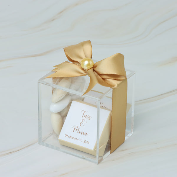 Set of 20 Bridal personalized chocolate acrylic box