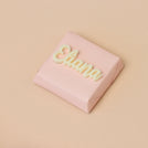 Acrylic name decorated chocolate
