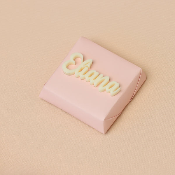 Acrylic name decorated chocolate