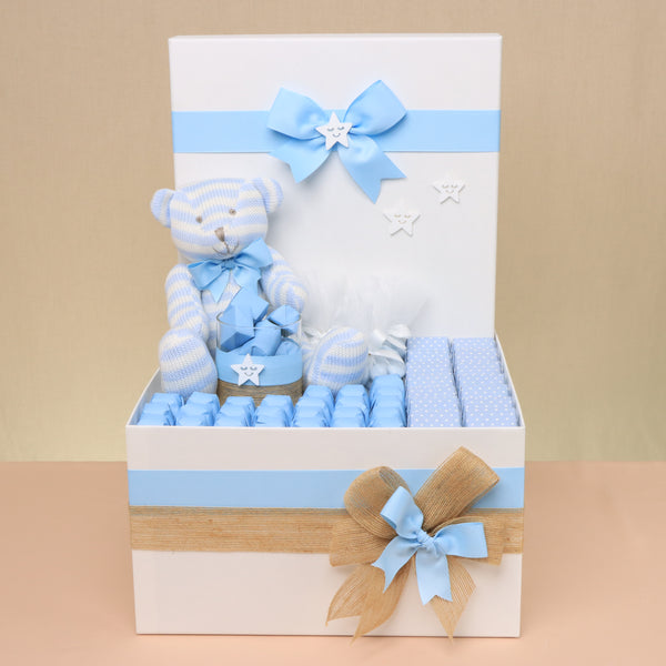 Baby boy teddy decorated chocolate extra large hamper