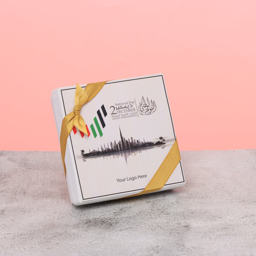 Corporate customized UAE national day designed premium chocolate 2-layer hard box