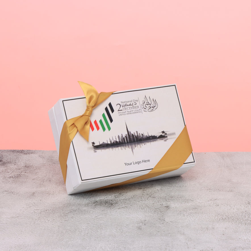 Set of 8 Corporate customized UAE national day designed premium chocolate 6P hard box