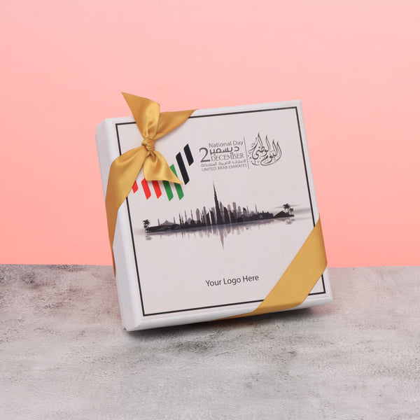 Set of 5 corporate customized UAE national day designed premium chocolate 9P hard box