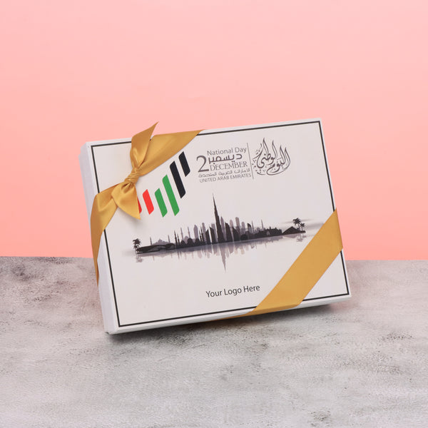 Set of 5 corporate customized UAE national day premium chocolate 12P hard box