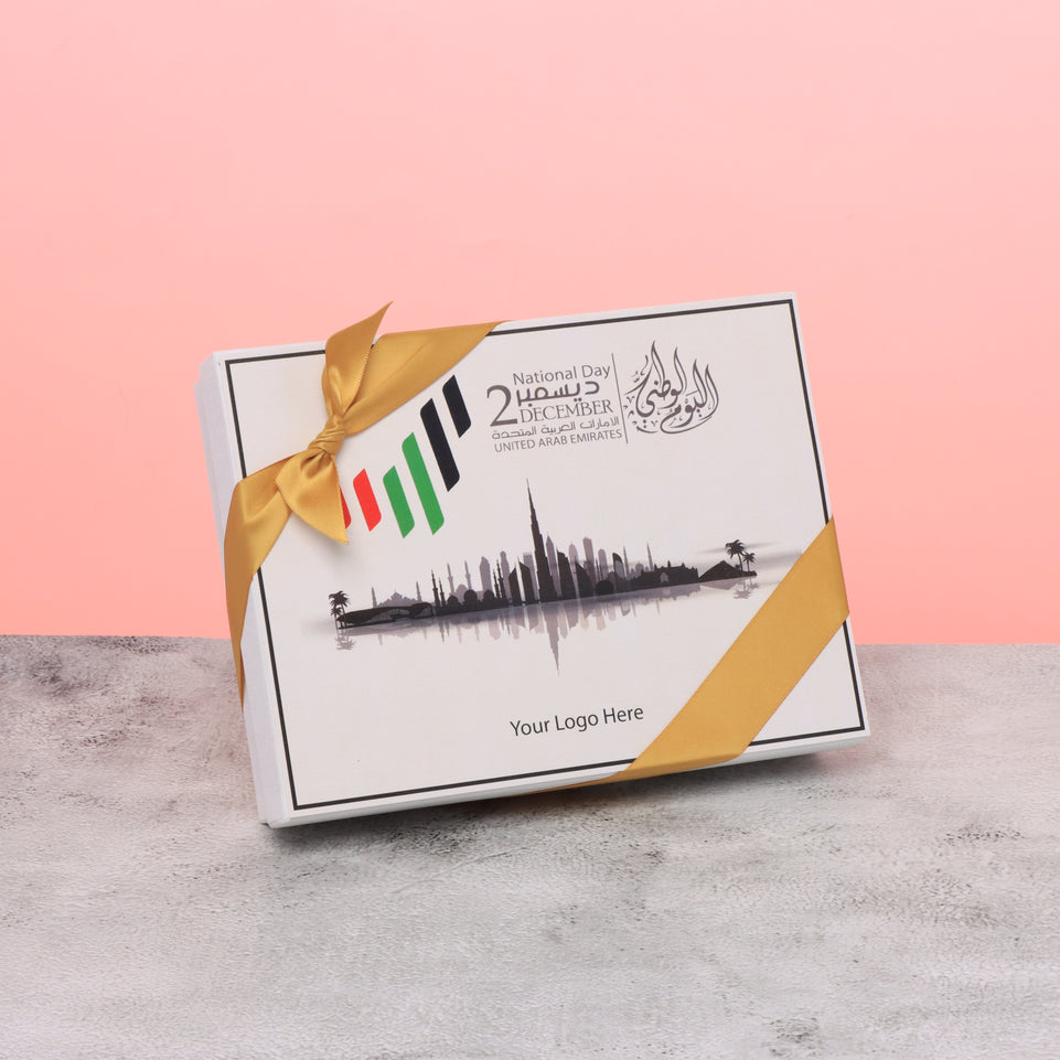 Set of 5 corporate customized UAE national day premium chocolate 12P hard box