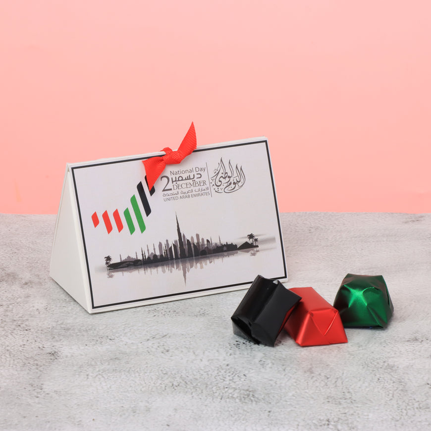 Set of 20 UAE national day designed premium chocolate triangle soft box
