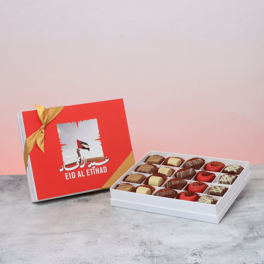 Eid al etihad designed premium chocolate 20p hard box
