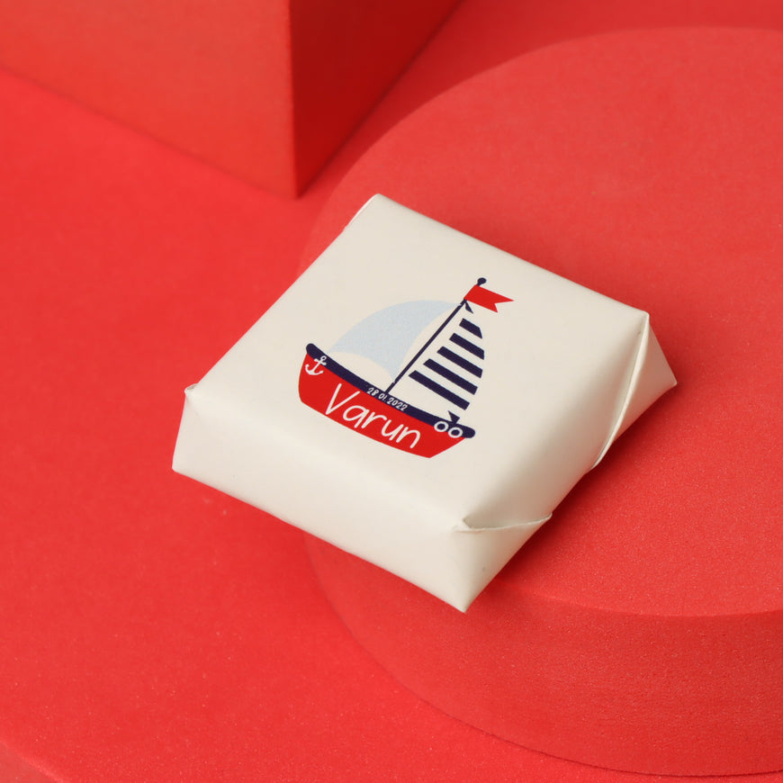 Baby nautical design personalized chocolate