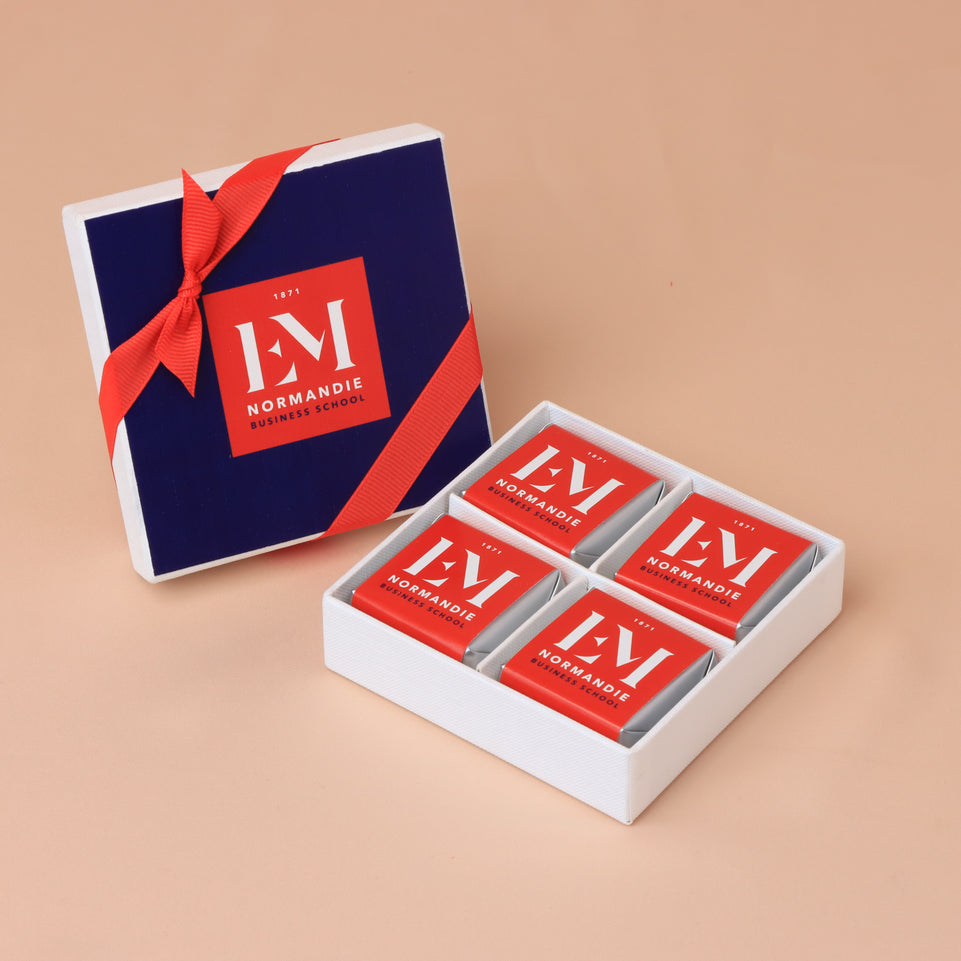 Corporate customized premium chocolate 4P hard box