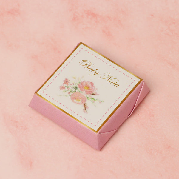 Personalized baby name flower design chocolate