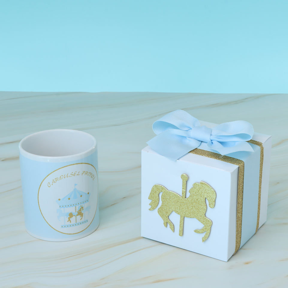 BABY BOY CAROUSEL THEME DESIGNED MUG SOFT BOX