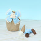 Set of 20 Baby boy crochet hat decorated chocolate bag