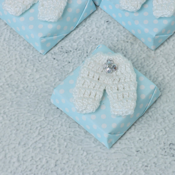 Set of 20 Baby crochet bootie decorated loose chocolate