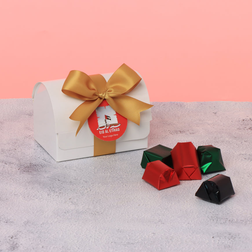 Set of 20 corporate customized national day designed premium chocolate chest soft box