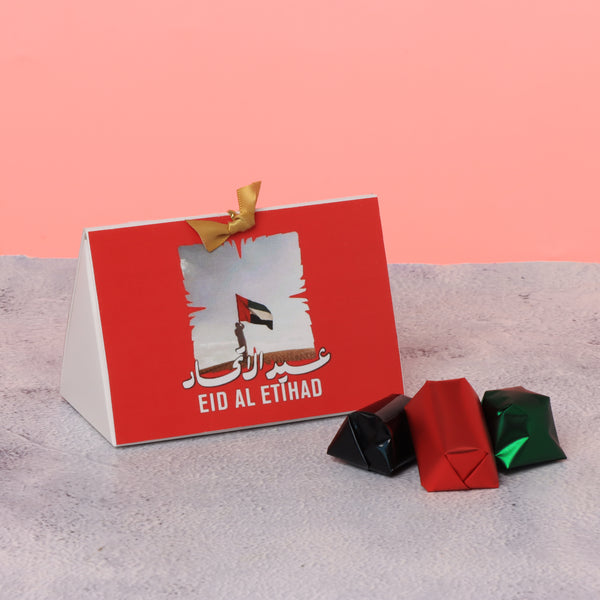 Set of 20 UAE national day designed premium chocolate triangle soft box