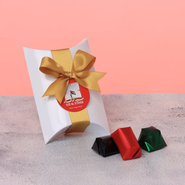 Set of 20 corporate customized national day designed premium chocolate pillow soft box