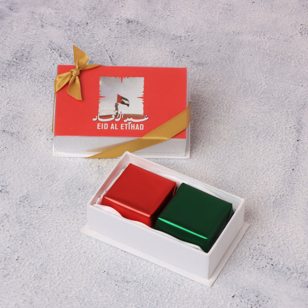 Set of 20 UAE national day designed premium chocolate top view box