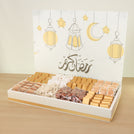 Ramadan Kareem lantern designed chocolate & sweets medium leather tray with acrylic backdrop