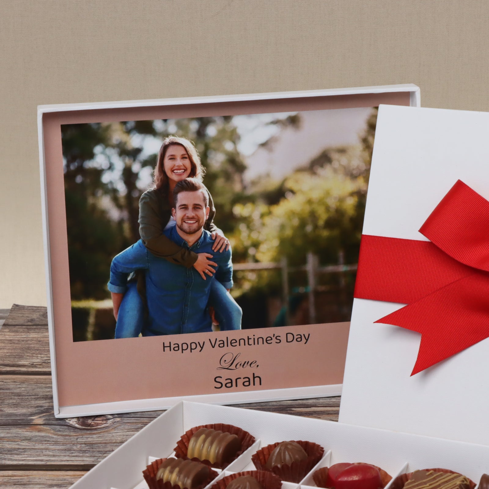 Valentines personalized photo premium chocolate hard box