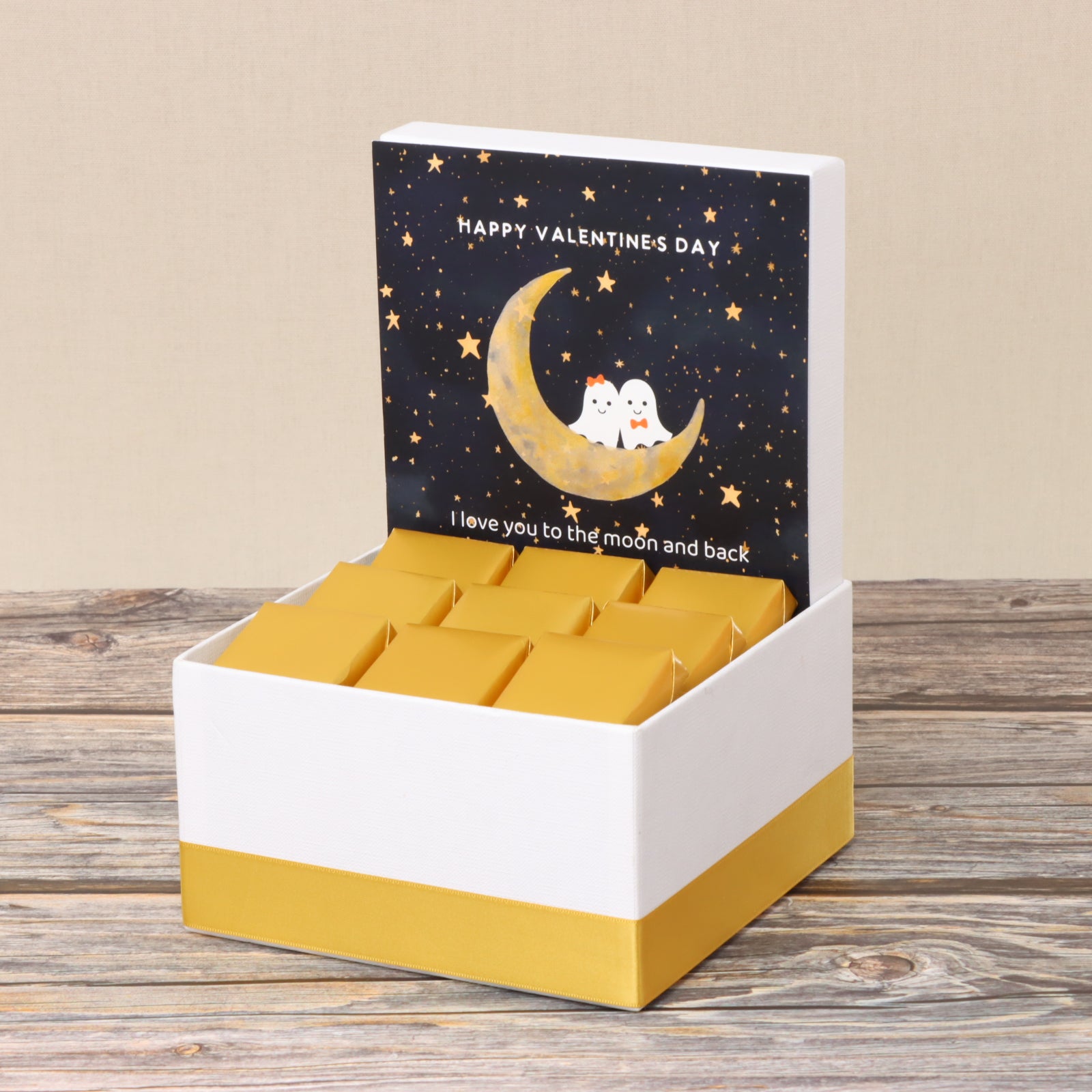 I love you to the moon and back valentine's designed premium chocolate small hamper