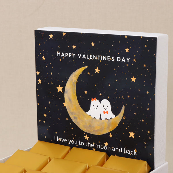 I love you to the moon and back valentine's designed premium chocolate small hamper