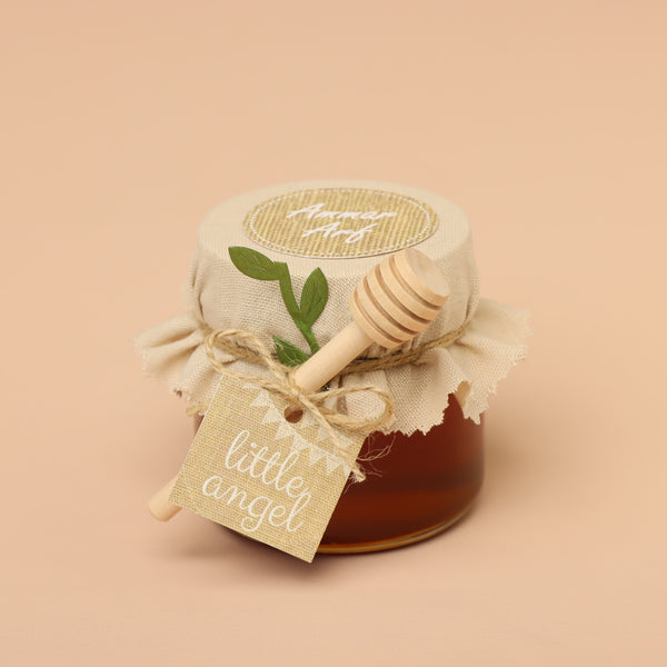 Set of 20 Baby Rustic decorated honey glass jar