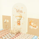Baby Air balloon theme with acrylic backdrop chocolate medium leather tray