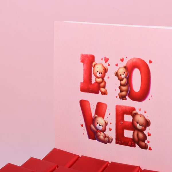Love teddy valentine designed chocolate medium hamper