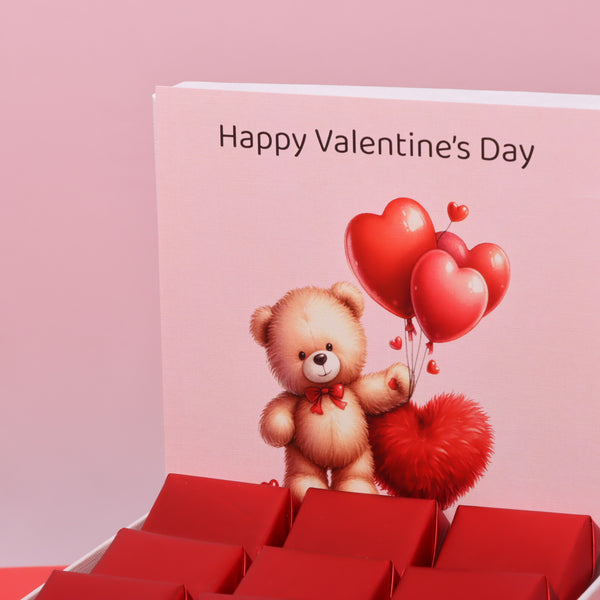 Teddy heart valentine designed chocolate small hamper