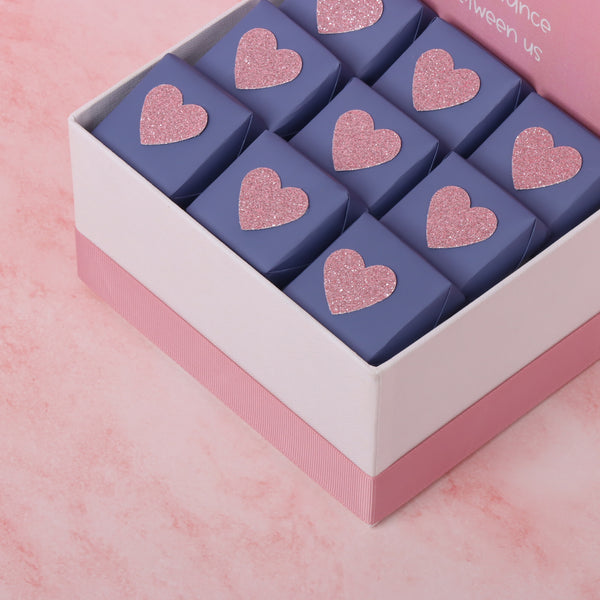 I love you more than the distance between us valentine design chocolate small hamper