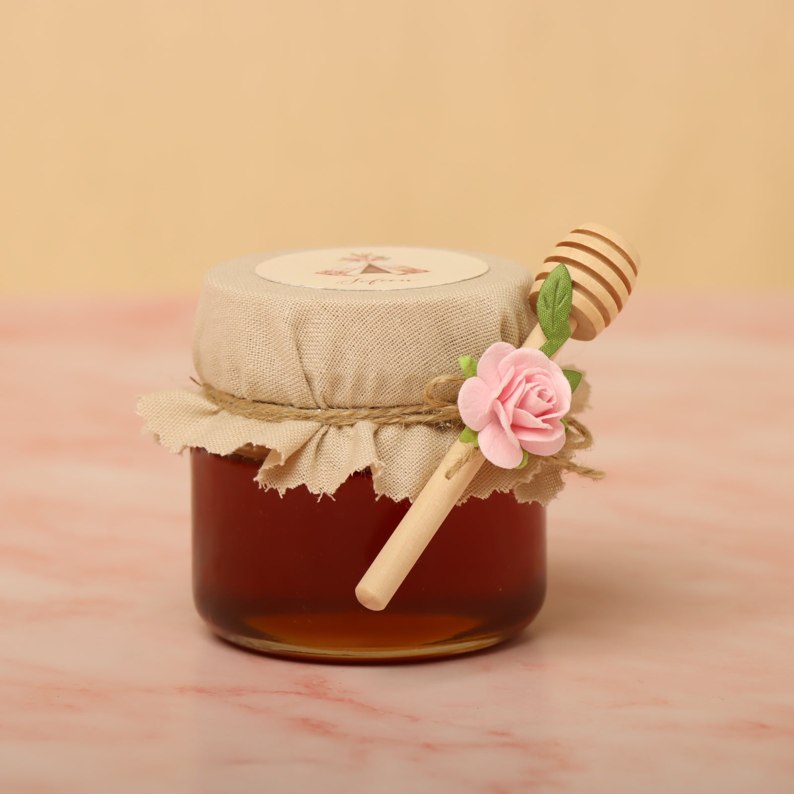 Set of 20 Baby flower decorated honey glass jar