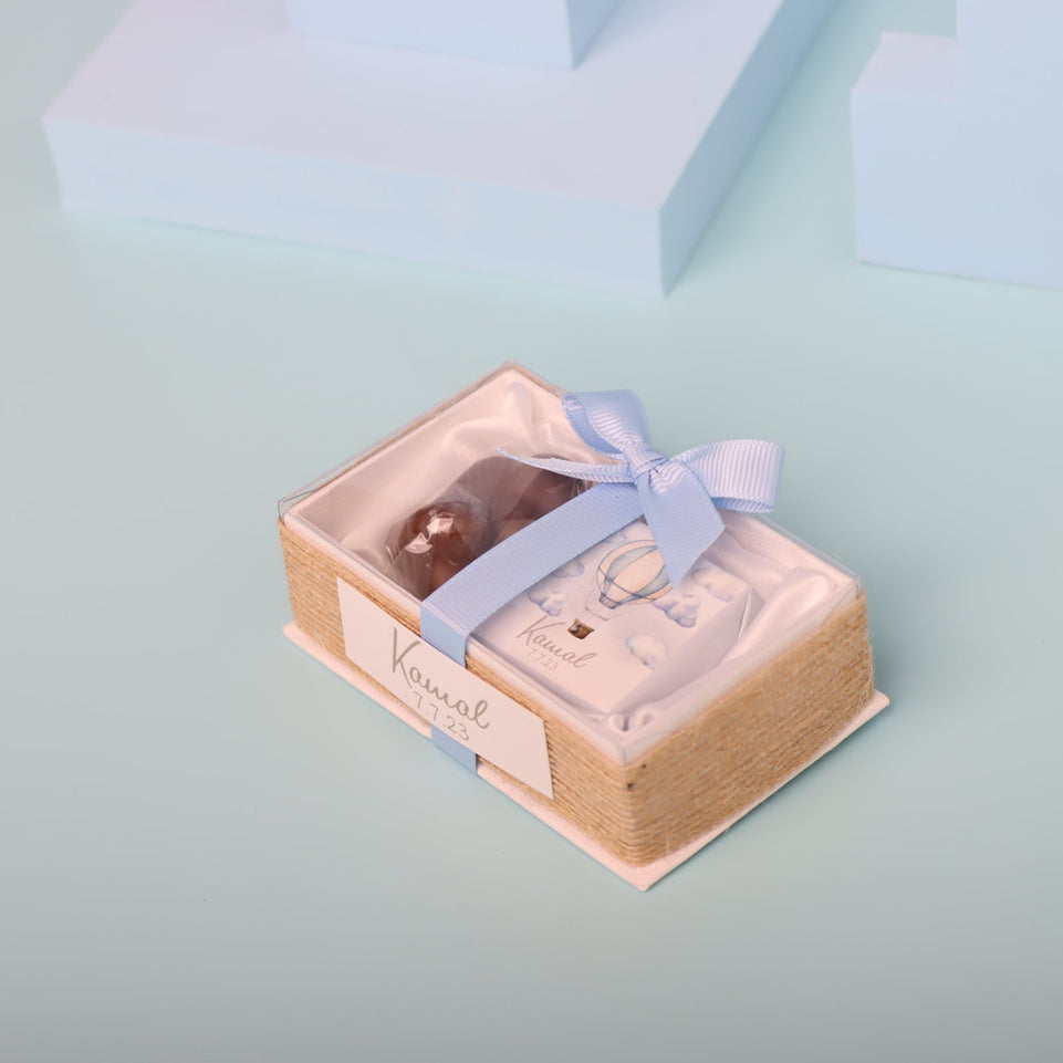 Set of 20 Baby boy Elephant theme chocolate view top box