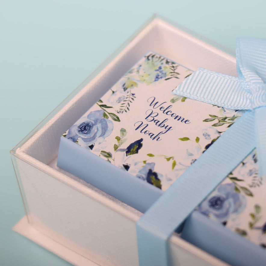 Set of 20 Baby Personalized Chocolate View Top Box