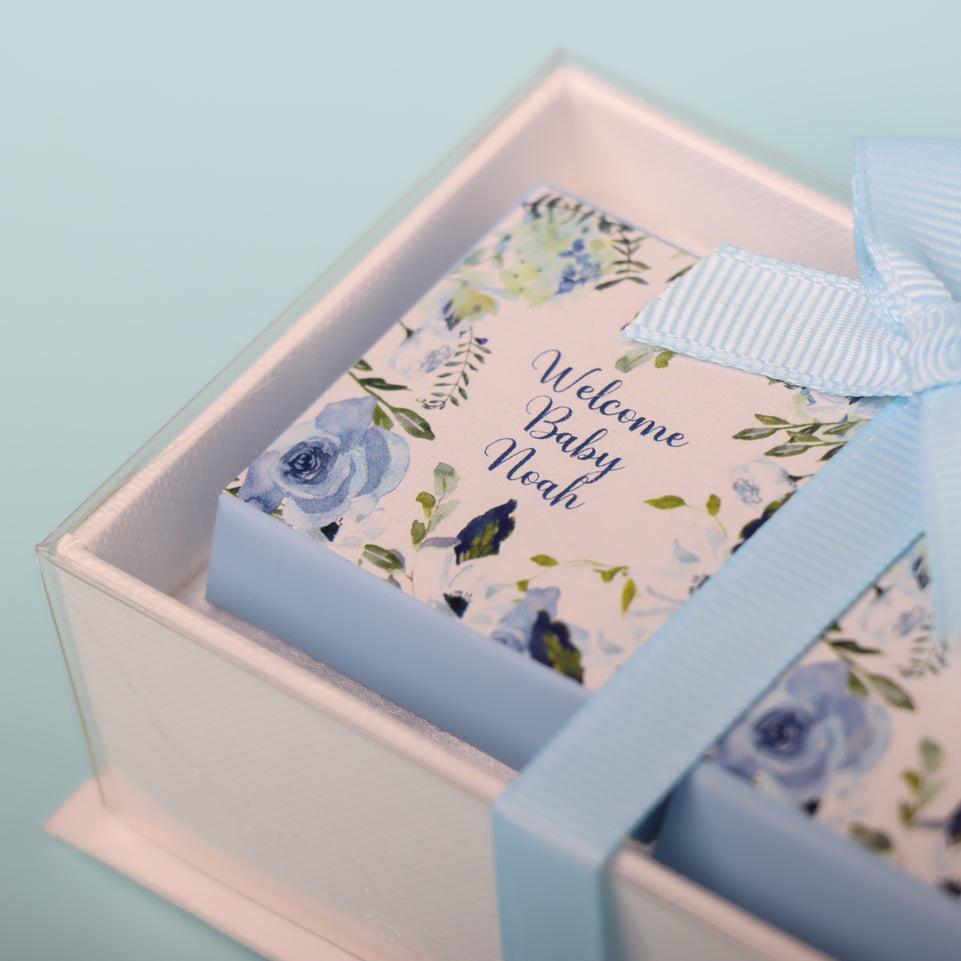 Set of 20 Baby Personalized Chocolate View Top Box