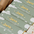 Baby boy air balloon theme chocolate medium leather tray with personalized designed acrylic backdrop