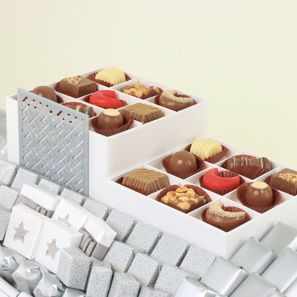 Corporate customize designed chocolate large leather tray
