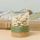 Baby boy air balloon theme chocolate medium leather tray with personalized designed acrylic backdrop