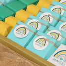 Baby boy rainbow theme personalized chocolate leather tray