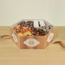 Corporate customized premium chocolate , dates, & dried fruits acrylic diagonal box
