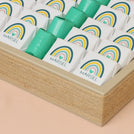 Baby boy rainbow theme personalized chocolate leather tray