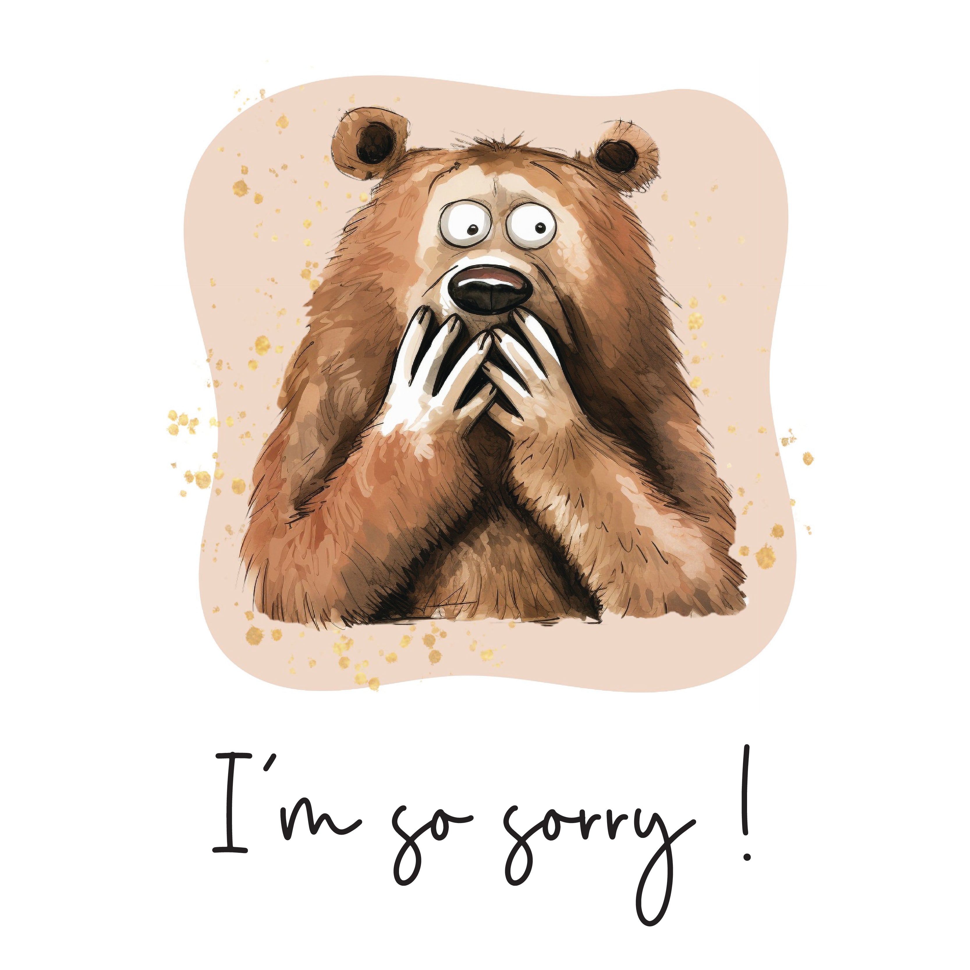 I'm so sorry teddy greeting card