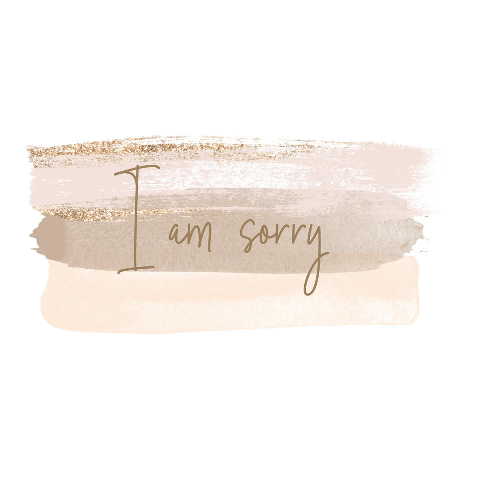 I am sorry stain greeting card