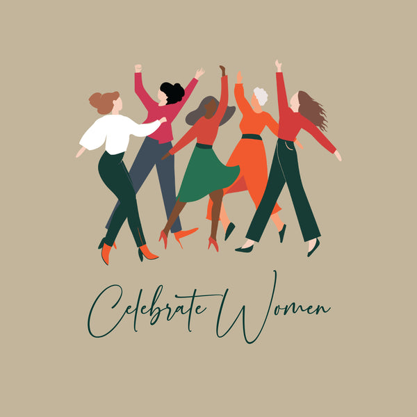 International women's day cheering women greeting card