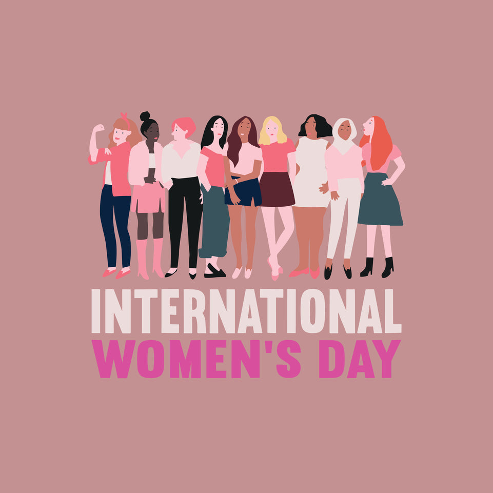 International women_s day standing group of women greeting card