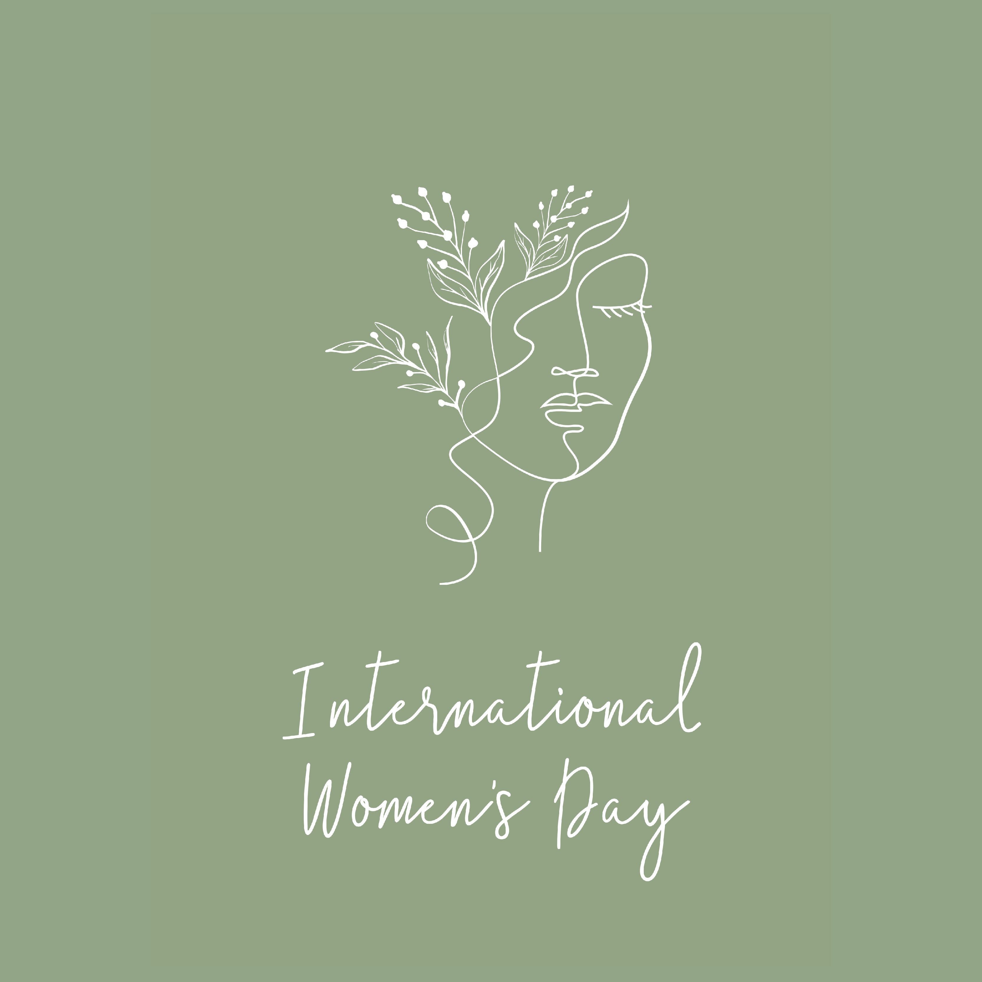 International women's day women's face illustration greeting card