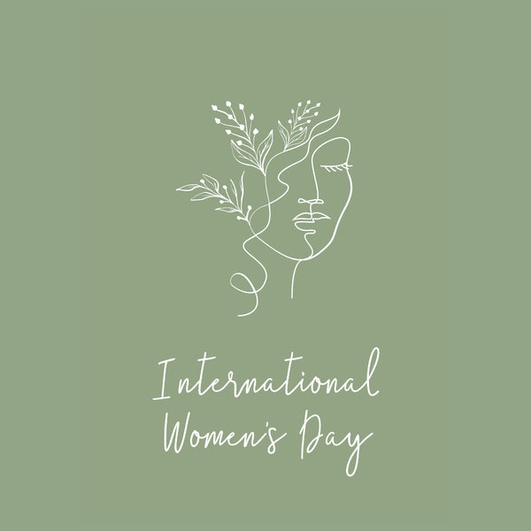 International women's day women's face illustration greeting card